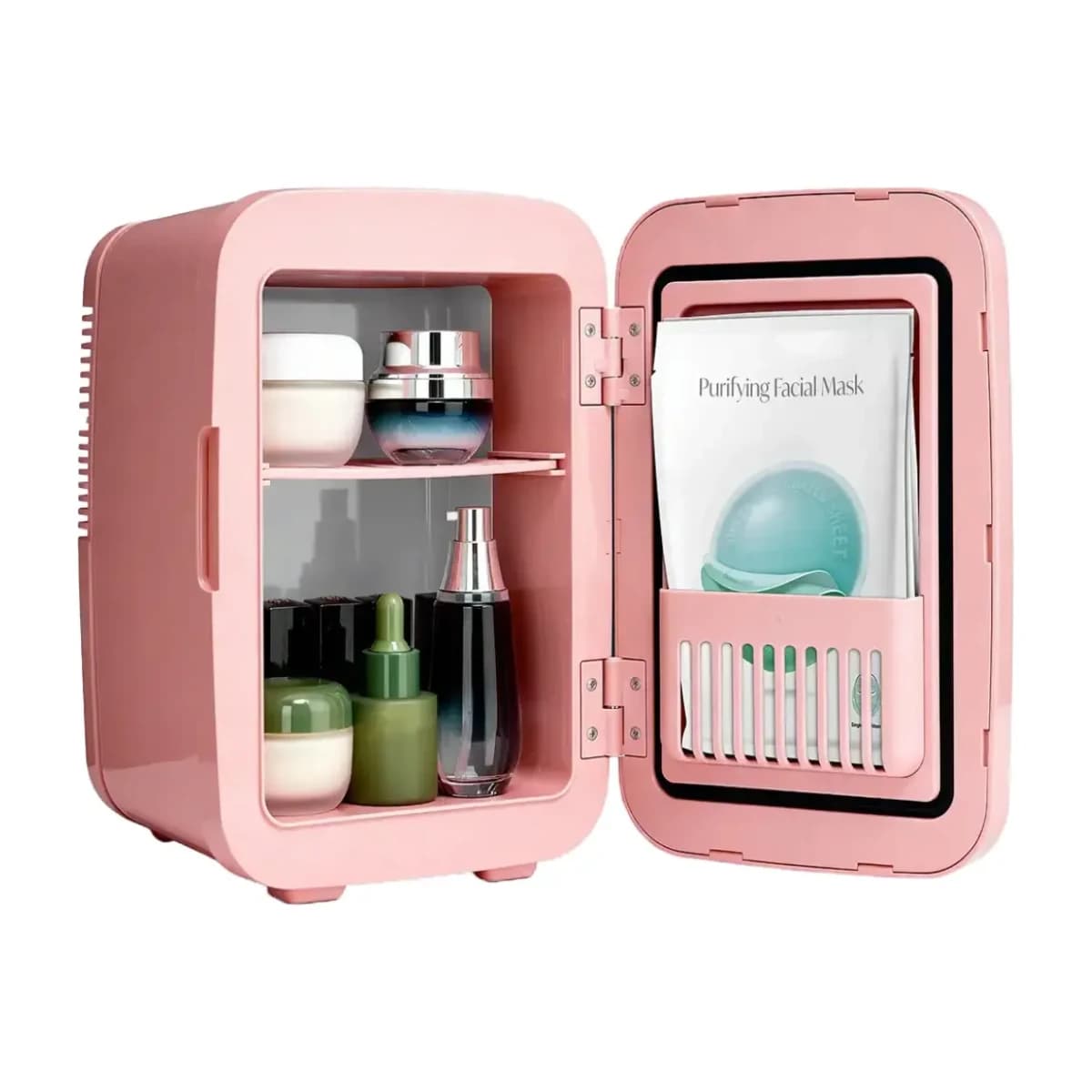 Porodo Frostlite Cooling Mini Makeup Fridge with LED Mirror, 4L, Low-Noise, Portable - Thumbnail Angle 1 | Elmougi Store UAE