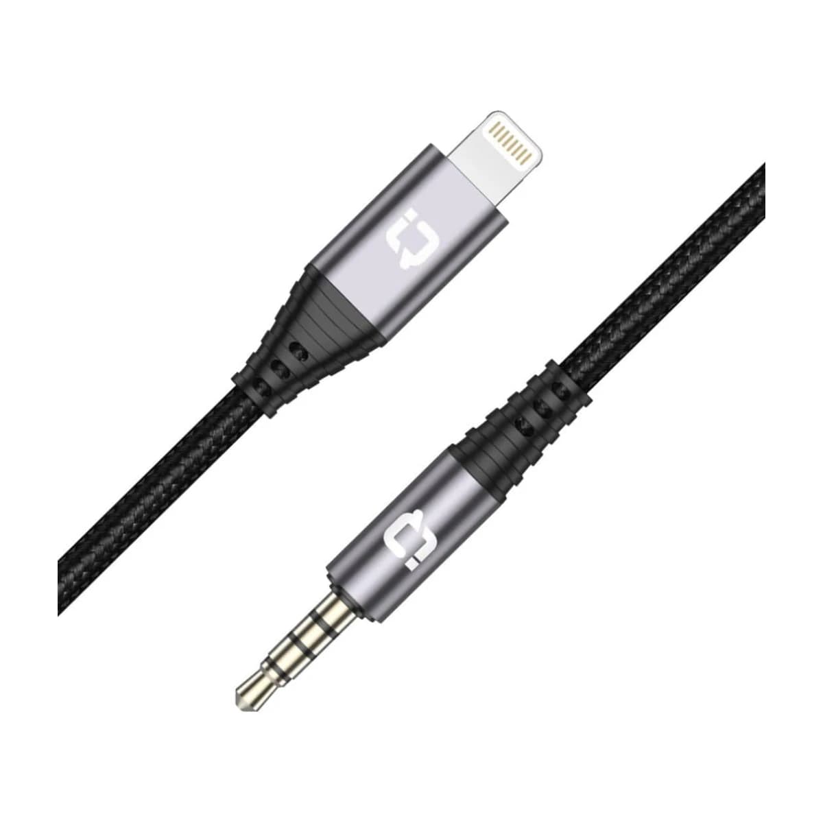 IQ Touch Lightning to 3.5mm Nylon Braided Audio Cable - 1 Meter - Thumbnail Angle 2 | Elmougi Store UAE