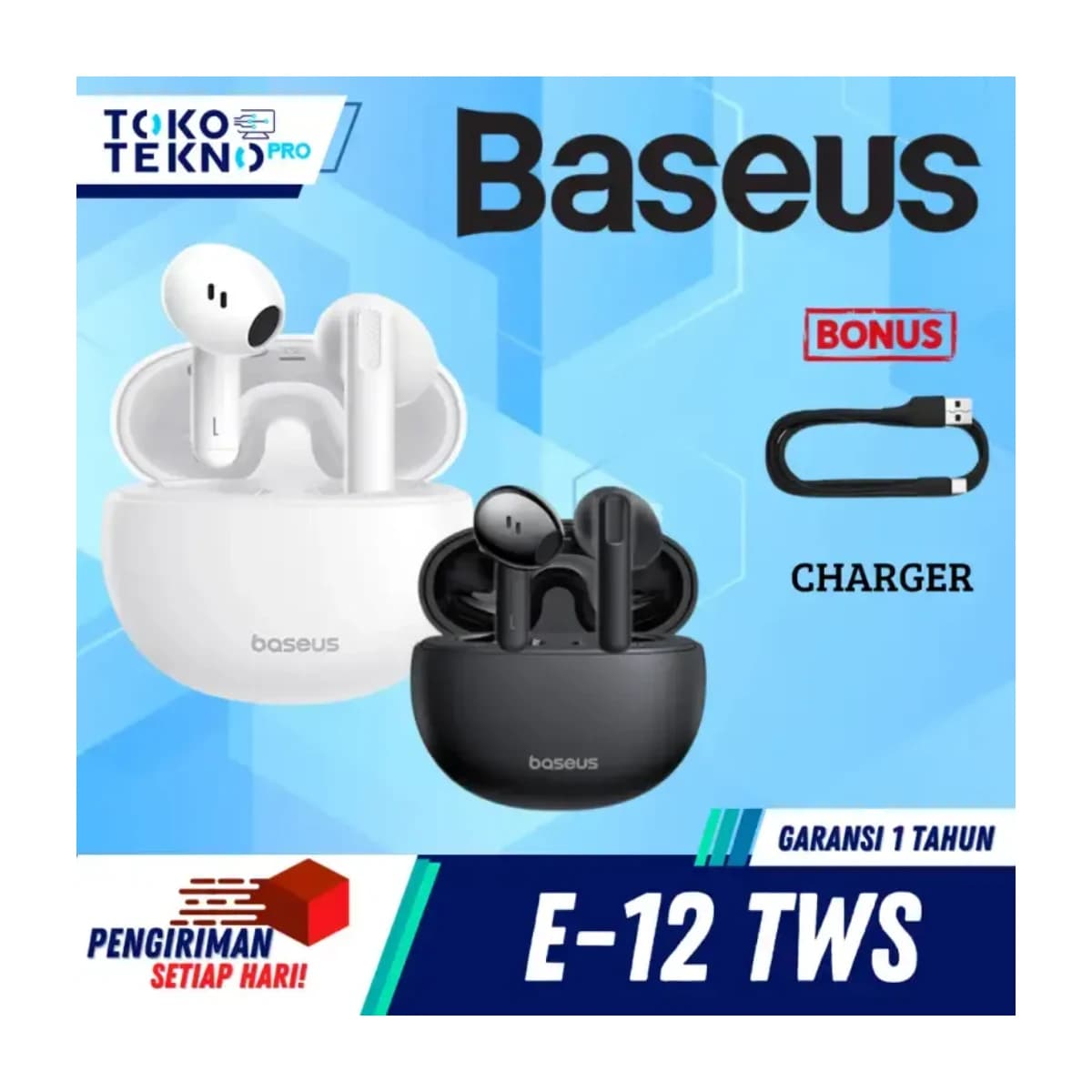 Baseus Bowie E12 True Wireless Earphones - Thumbnail Angle 2 | Elmougi Store UAE