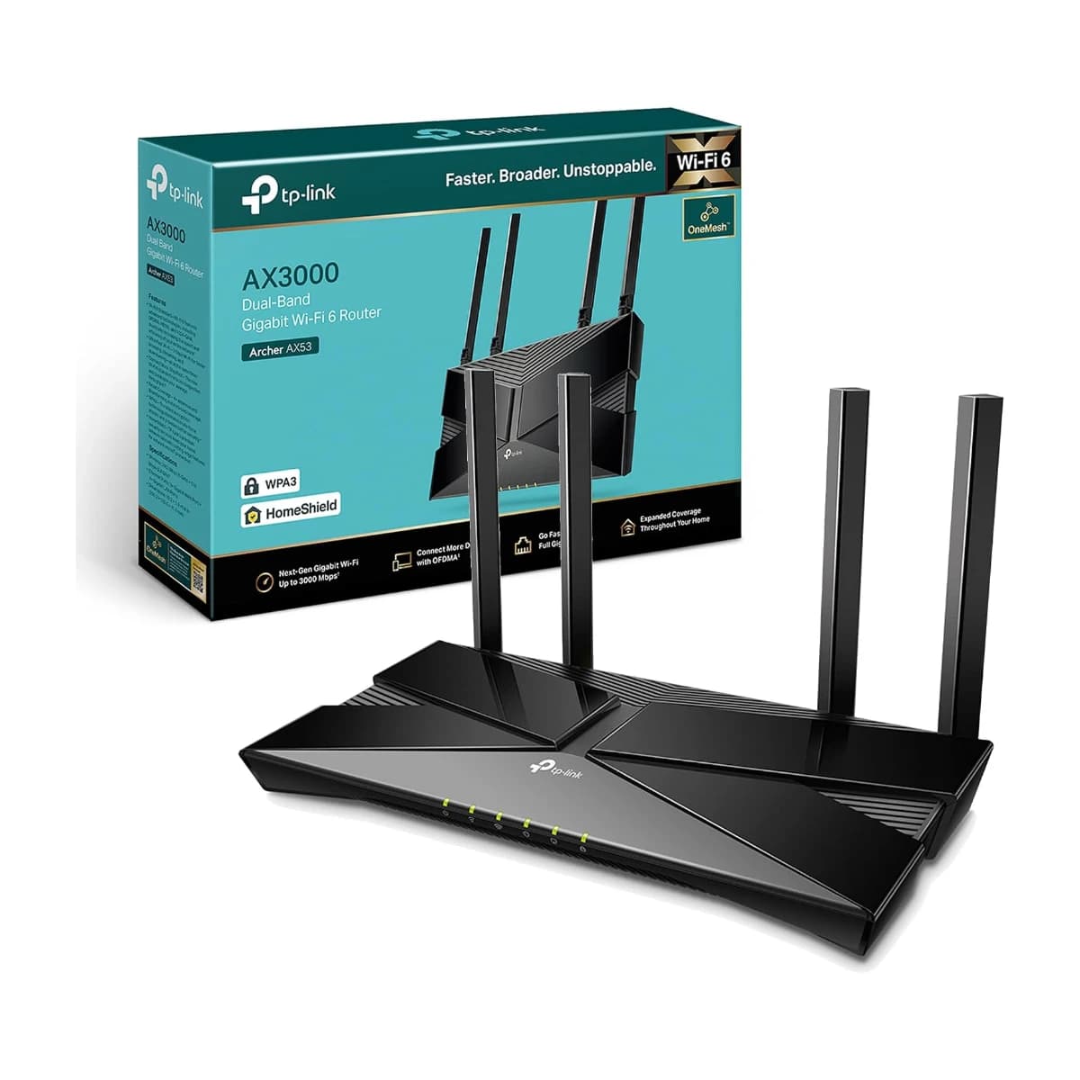 TP-Link WiFi 6 AX3000 Dual-Band Gigabit VPN Router (Archer AX53) - Thumbnail Angle 1 | Elmougi Store UAE