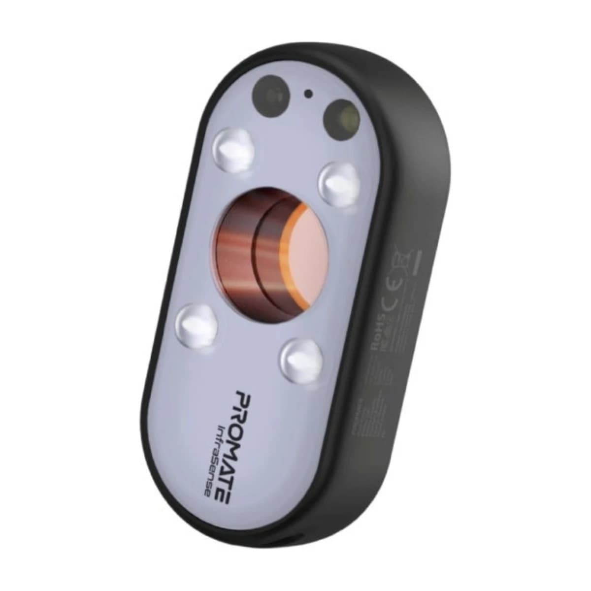 PROMATE InfraSense Portable Hidden Camera Detector with Infrared Lens Detection, Red Light Scanner, 80dB Anti-Theft Alarm, Emergency Siren, LED Flashlight, Rechargeable Privacy Protection Device for Travel, Hotels - Thumbnail Angle 1 | Elmougi Store UAE