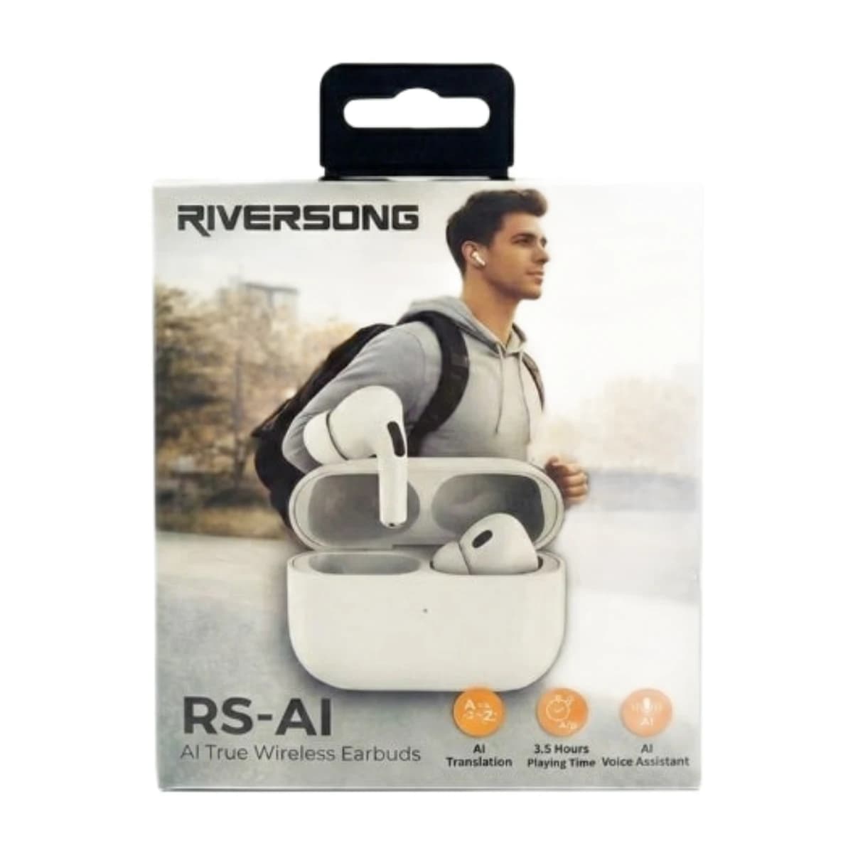 Riversong RS-AI True Wireless Earbuds - White - Thumbnail Angle 1 | Elmougi Store UAE