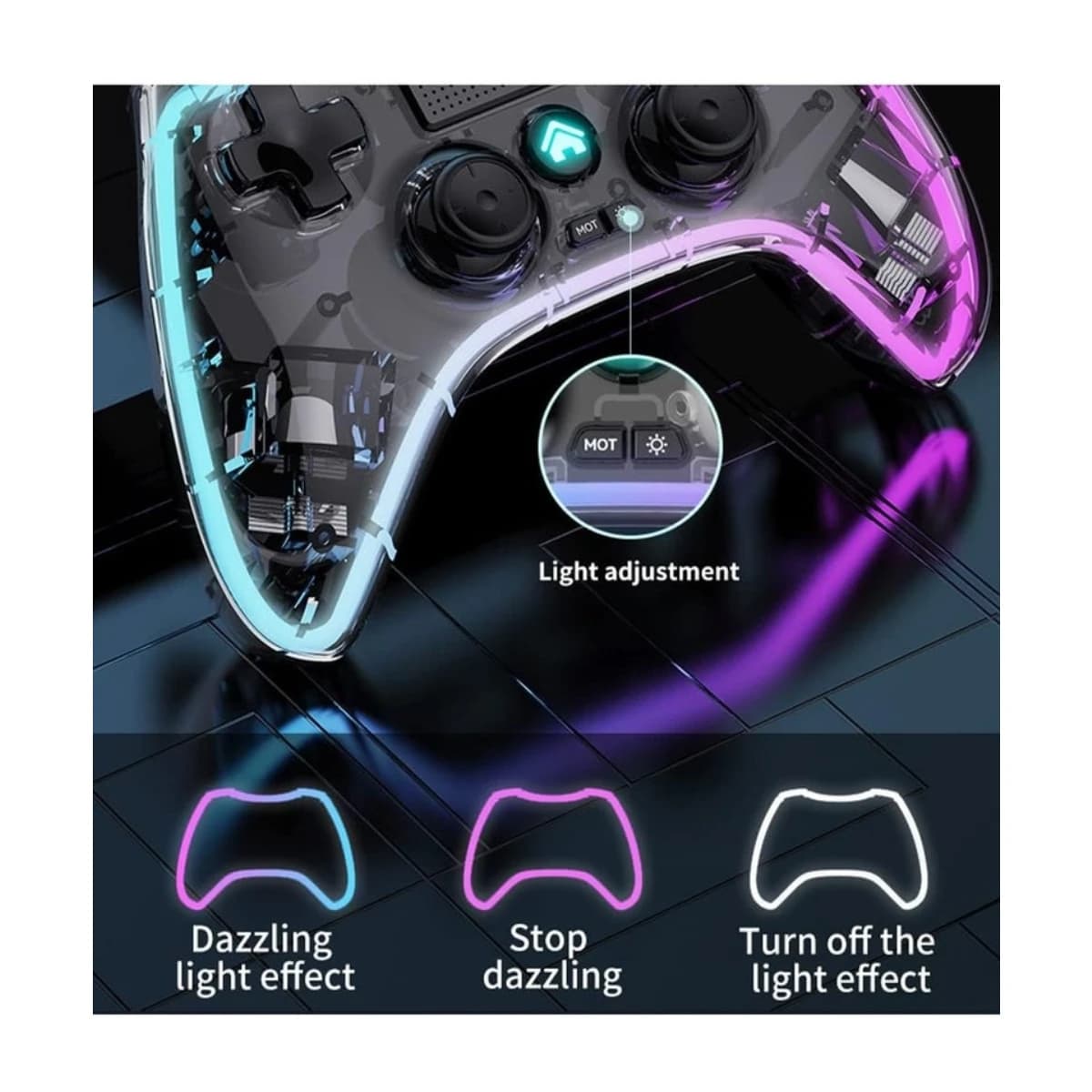 Rock Pow Universal Bluetooth Gamepad for iOS, Android, PS4 & PC - Thumbnail Angle 4 | Elmougi Store UAE
