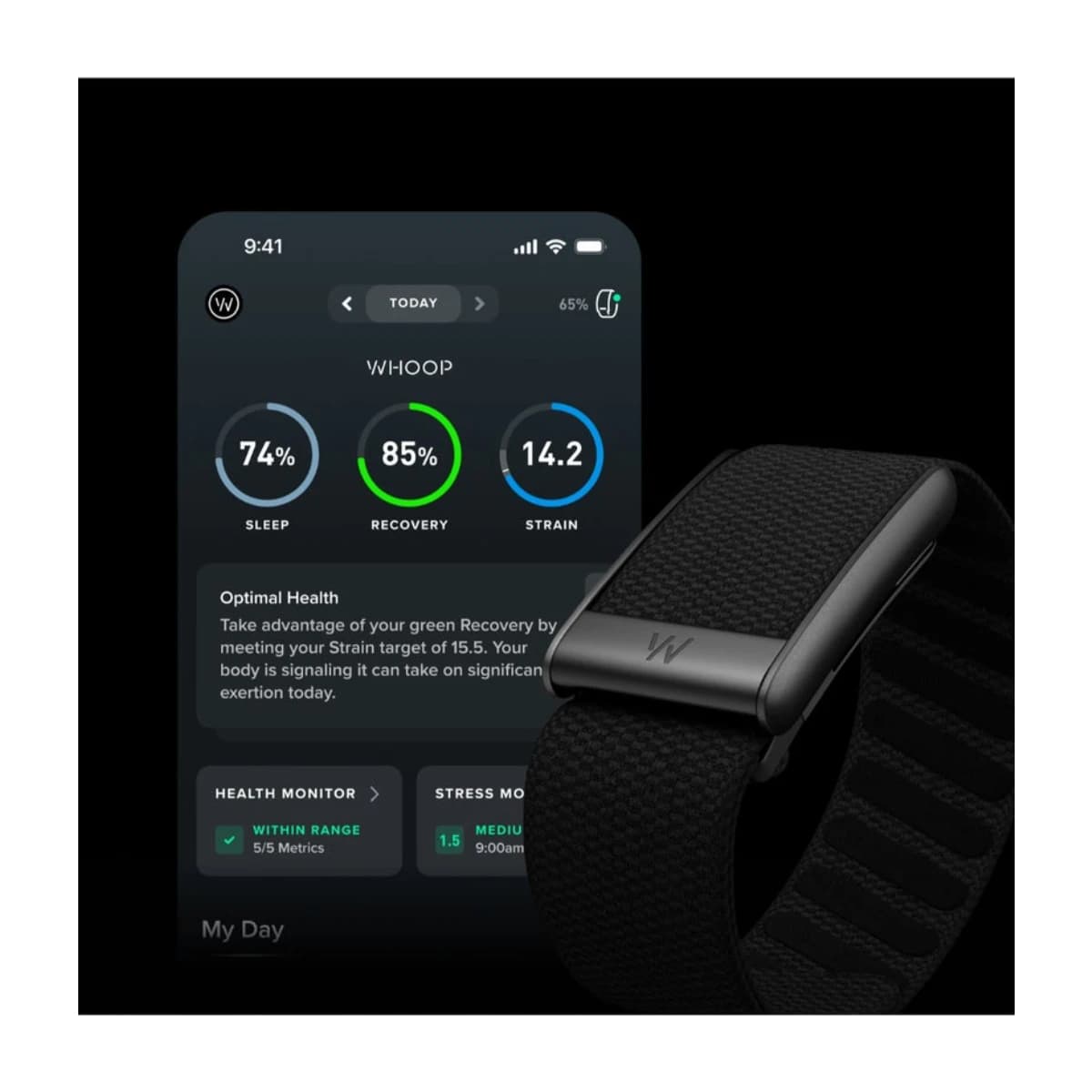 WHOOP Peak 12-Month Membership - 5.0 Health and Fitness Wearable - Thumbnail Angle 4 | Elmougi Store UAE