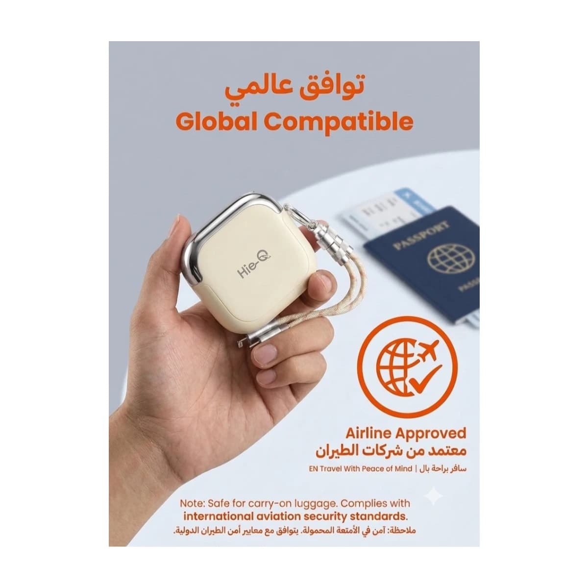 Hie-Q MiniMag 10K 10000mAh Power Bank with PD Fast Charging - Silver - Thumbnail Angle 4 | Elmougi Store UAE