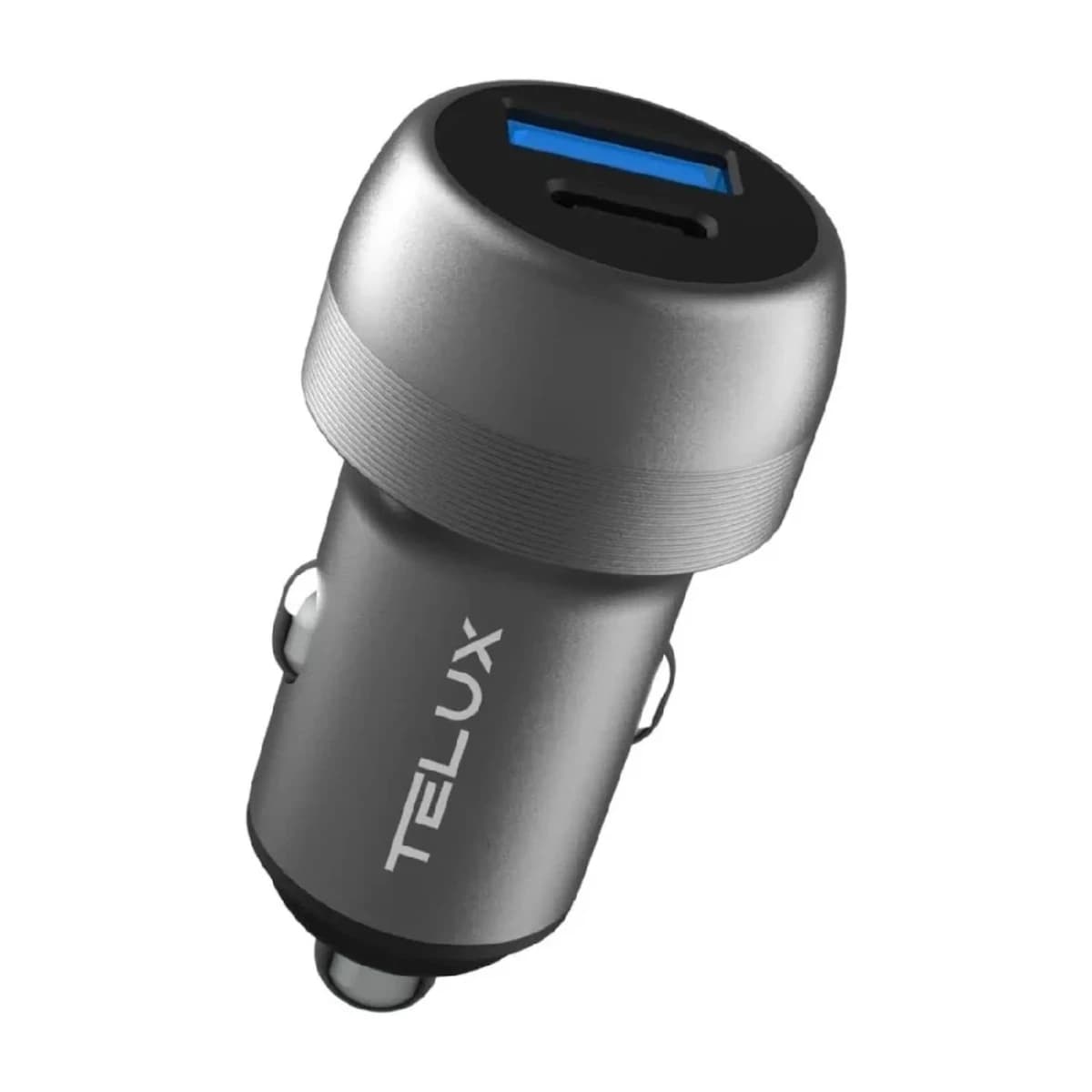 Telux PowerGo PD78 3-Port Fast Charging Car Charger - Black - Thumbnail Angle 1 | Elmougi Store UAE