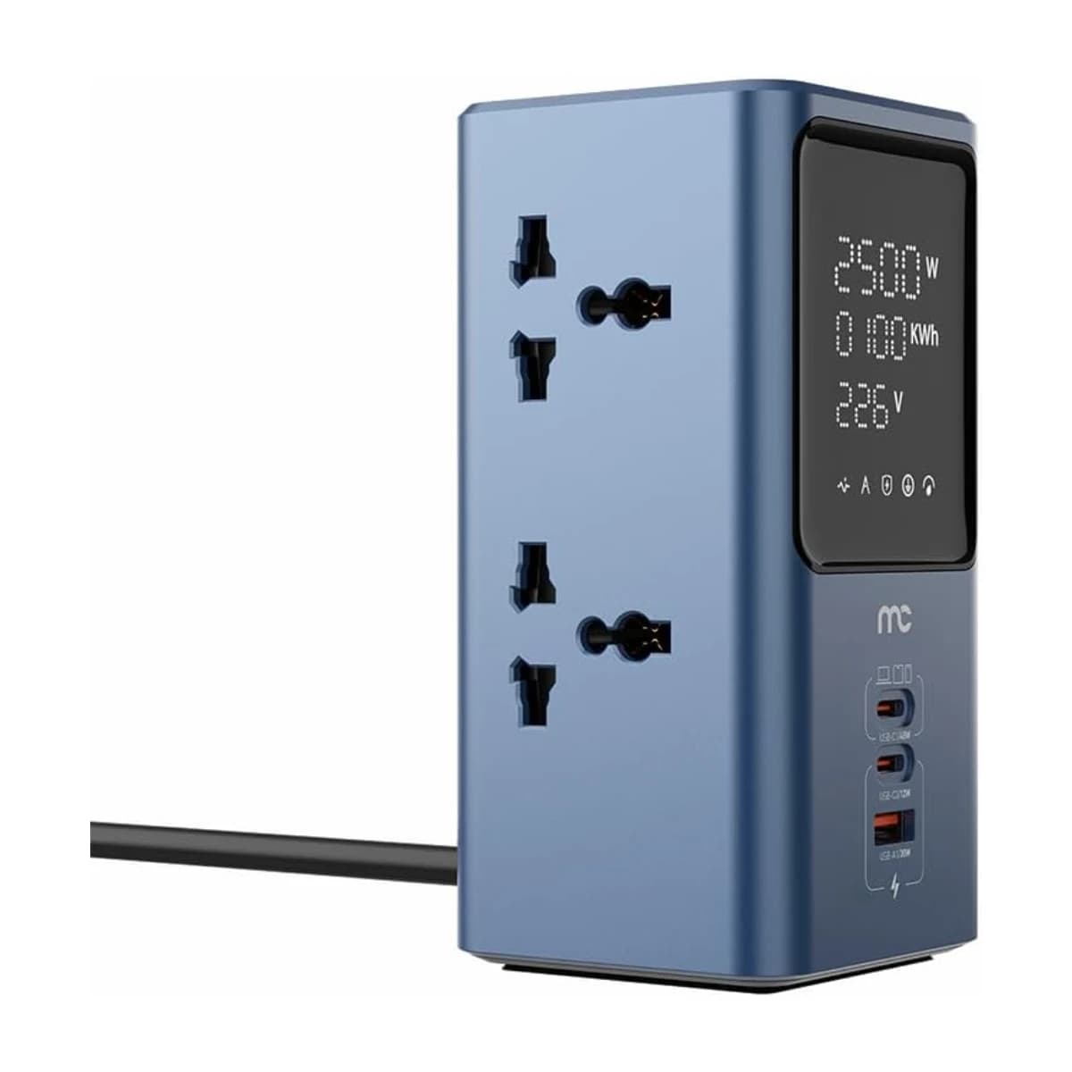 MYCANDY PS-E200 Power Socket | 45W Fast Charging | Digital Screen | Blue: Buy Online at Best Price in UAE - Amazon.ae - Thumbnail Angle 1 | Elmougi Store UAE