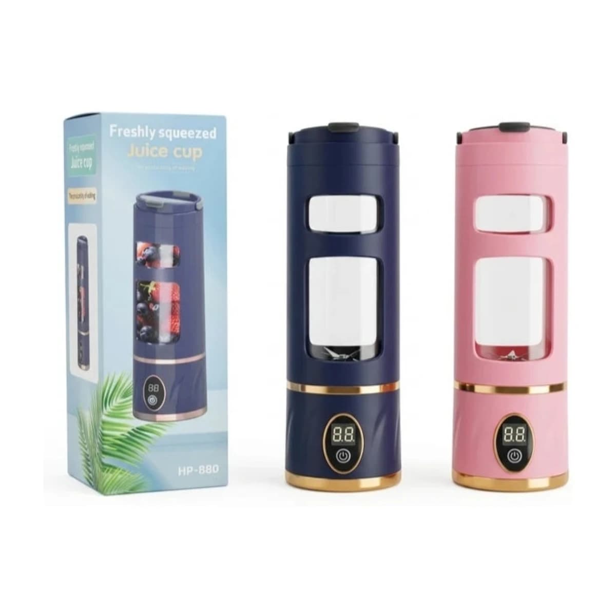 Generic HP-880 Portable Personal Blender & Shaker 450ml - Thumbnail Angle 2 | Elmougi Store UAE