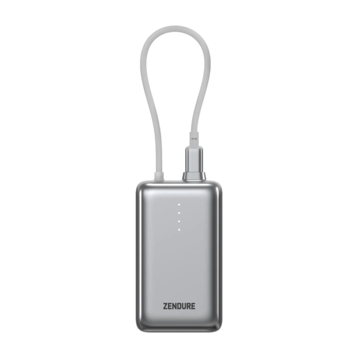 ZENDURE SuperMini Pro 20000mAh Power Bank, 30W Portable Charger with Built-in Cable, Grey - Thumbnail Angle 1 | Elmougi Store UAE