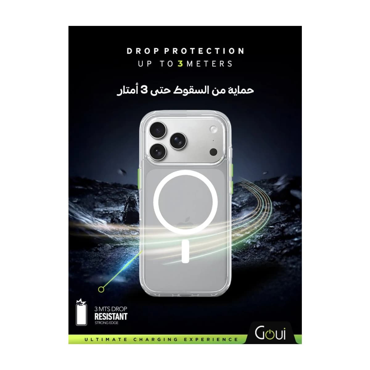 Goui 6-in-1 Protection Kit for iPhone 17 Pro Max - MagSafe Compatible, Anti-Yellowing Case, 2 Screen Protectors, Camera Lens Protector - Thumbnail Angle 2 | Elmougi Store UAE