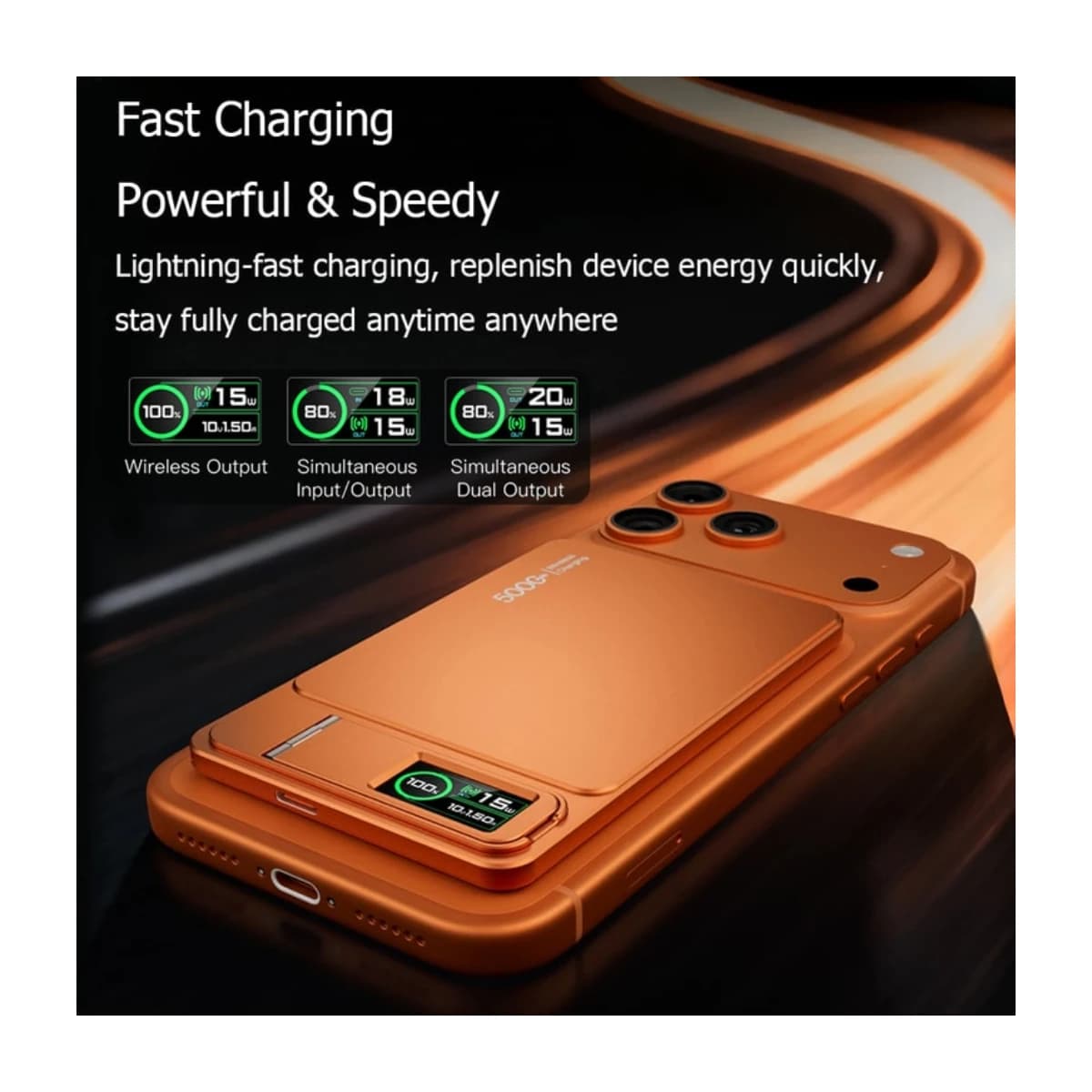 10000mAh Slim MagSafe Power Bank with 20W Fast Wireless Charging - Thumbnail Angle 2 | Elmougi Store UAE