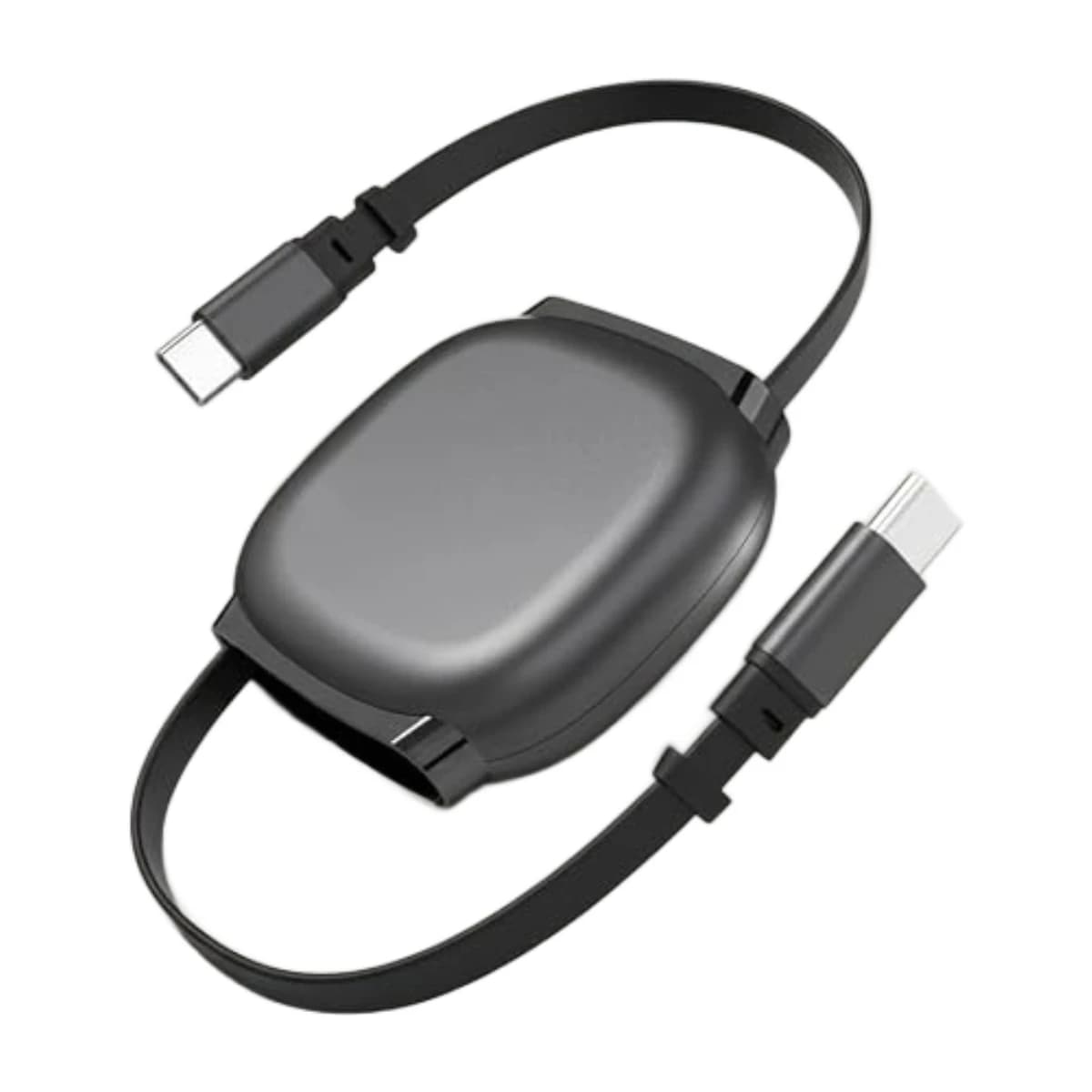 Desert USB-C to USB-C Retractable Cable 240W PD Fast Charging 5A, Nylon Braided Type-C Charger with E-Marker Chip - Thumbnail Angle 1 | Elmougi Store UAE