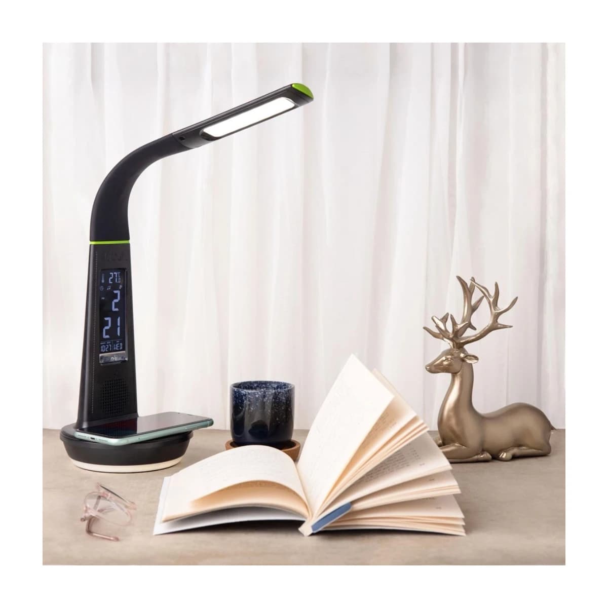 Goui Nuru D-Ultra 3-in-1 Wireless Charger, Speaker, and Table Lamp - Thumbnail Angle 2 | Elmougi Store UAE