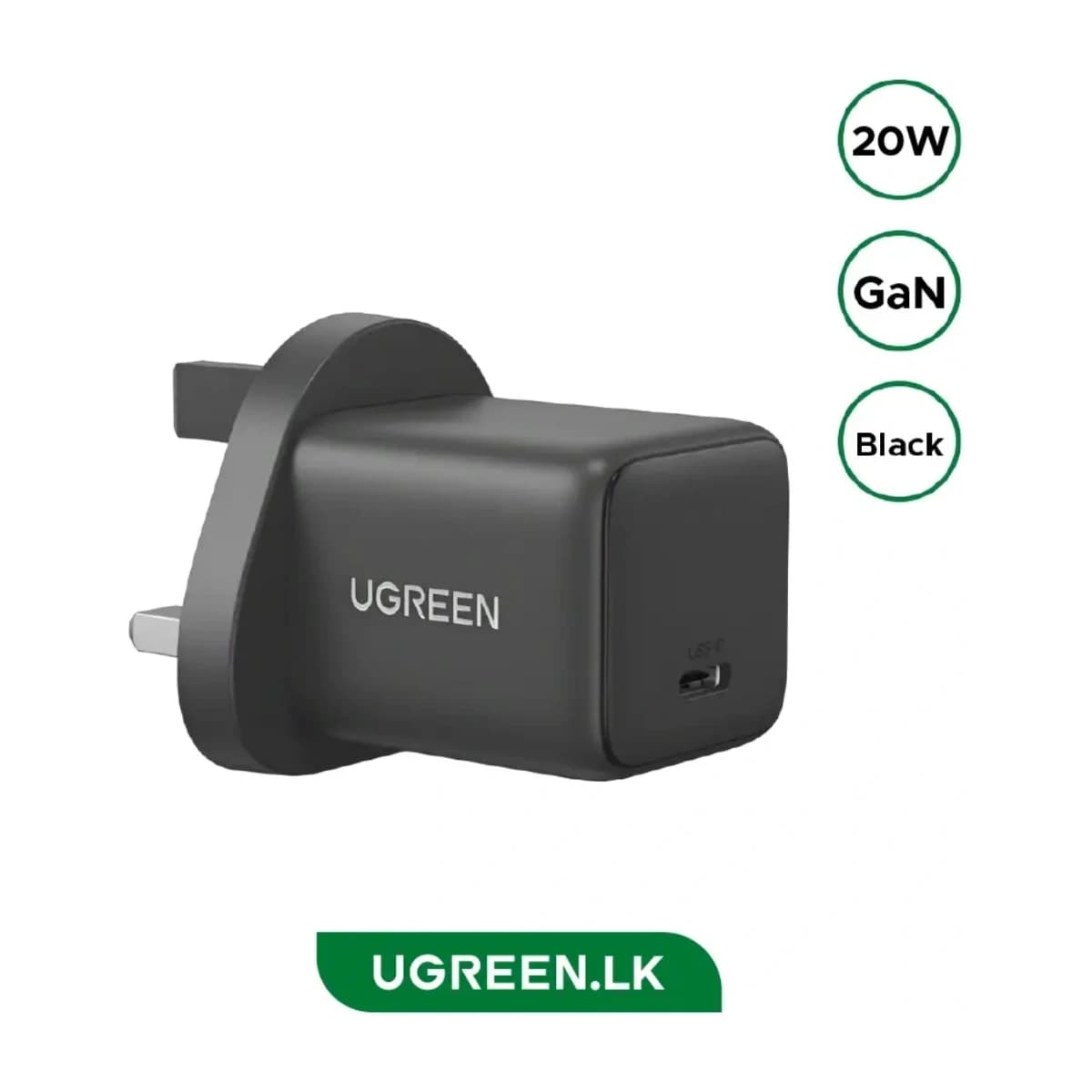 UGREEN X512 20W USB-C GaN Fast Charger - Thumbnail Angle 1 | Elmougi Store UAE
