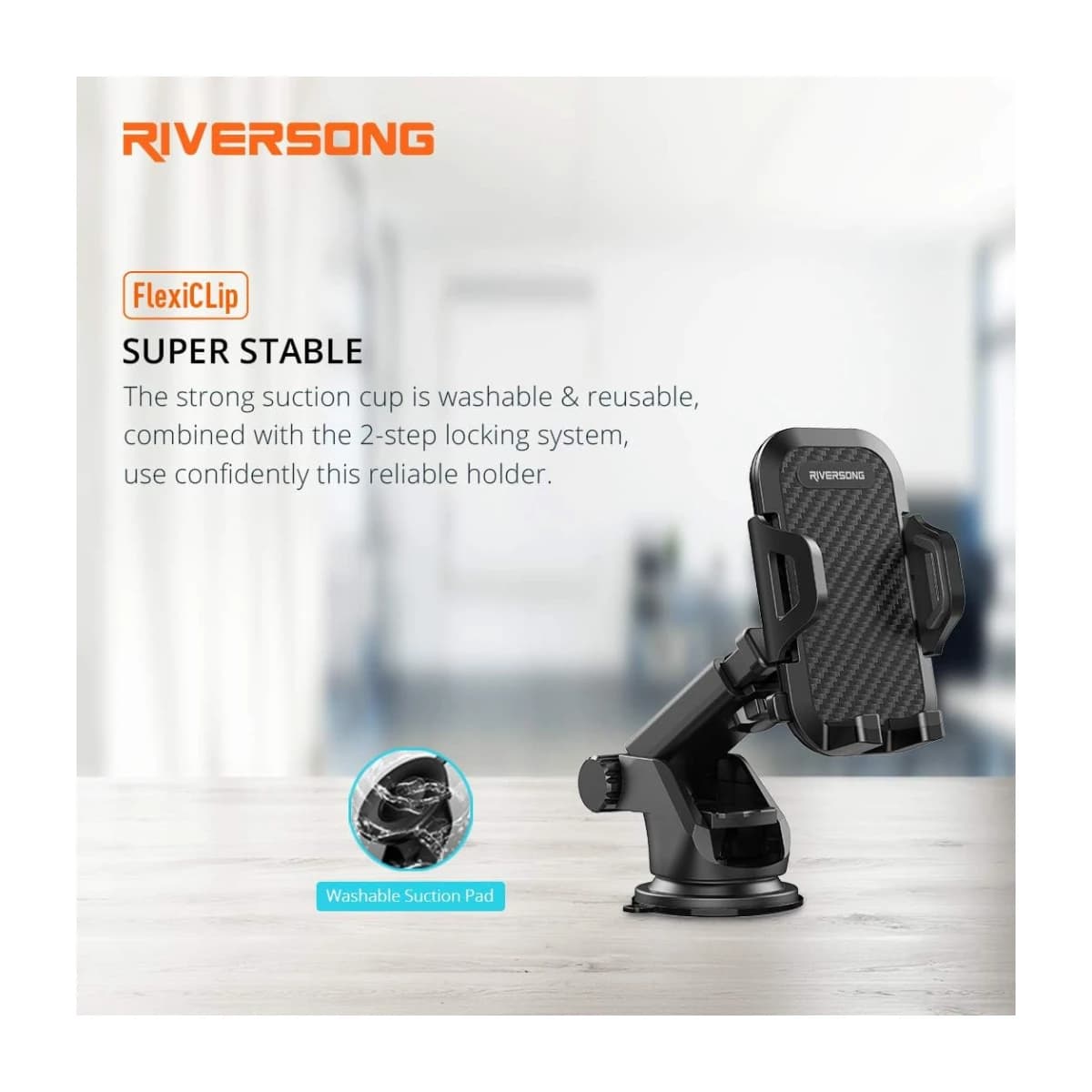 RIVERSONG Multipurpose Windshield Mount - Adjustable & Extendable - Thumbnail Angle 3 | Elmougi Store UAE