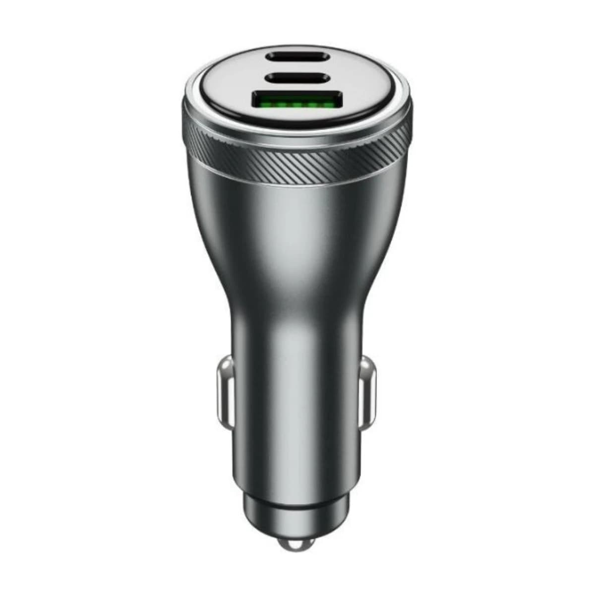 IQ TOUCH 95W Car Charger - 3-Port Fast Charging (2 USB-C, 1 USB-A), Aluminum Alloy - Thumbnail Angle 2 | Elmougi Store UAE