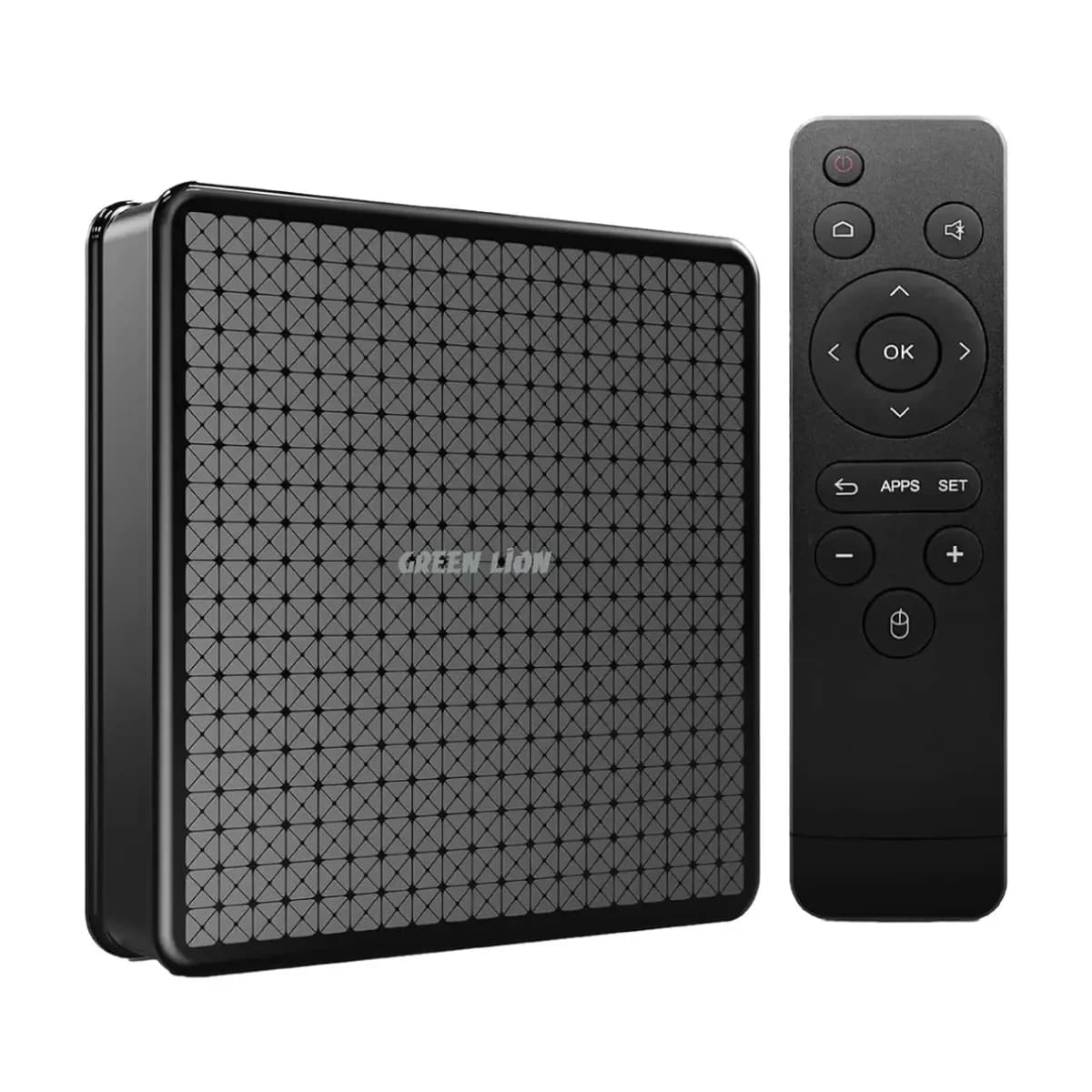 Green Lion Android TV Box 4K with Remote Control - Black - Thumbnail Angle 1 | Elmougi Store UAE