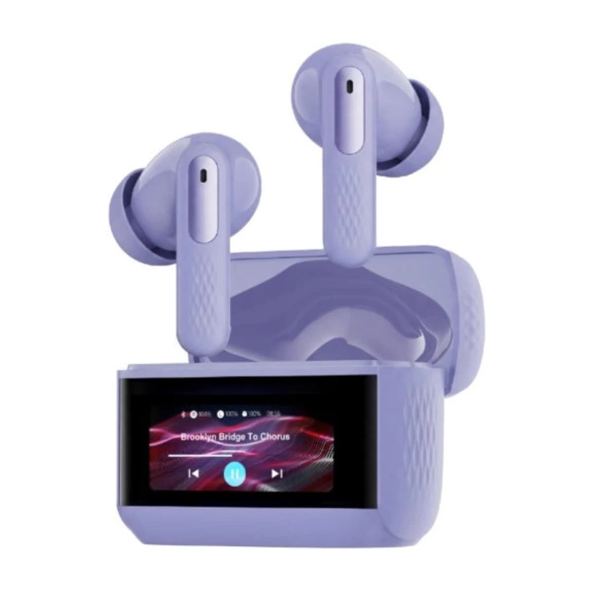 PROMATE Arix TWS Earbuds with ANC, Smart Touch Display, TFT IPS Screen, Quad-Mic ENC, 40-Hour Playtime, IPX5 Water Resistance, Custom EQ Controls - Thumbnail Angle 1 | Elmougi Store UAE