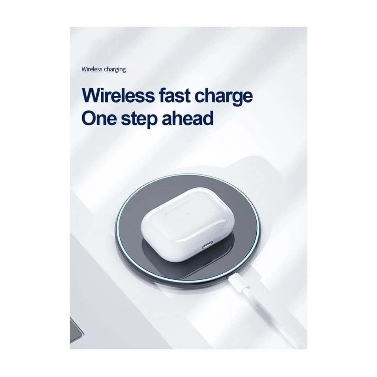 IQ TOUCH IQ TOUCH Ture Wireless Stereo Earbuds With Wirless Charging Case & Incase Lanyard White color - Thumbnail Angle 3 | Elmougi Store UAE