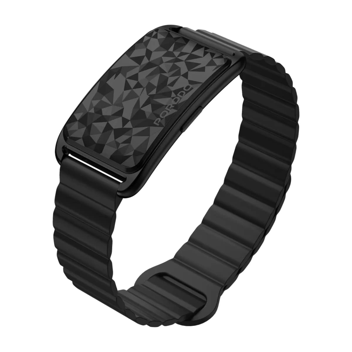 Porodo TrackFit Arc Smart Fitness Tracker with App - Magnetic Strap - Black - Thumbnail Angle 1 | Elmougi Store UAE