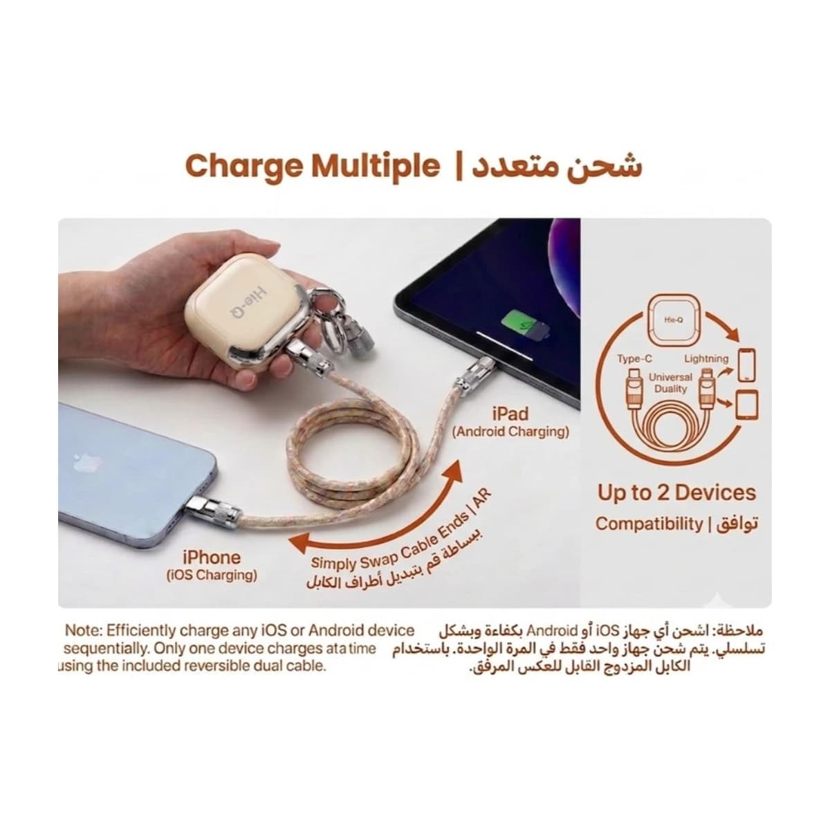 Hie-Q MiniMag 10K 10000mAh Power Bank with PD Fast Charging - Silver - Thumbnail Angle 3 | Elmougi Store UAE