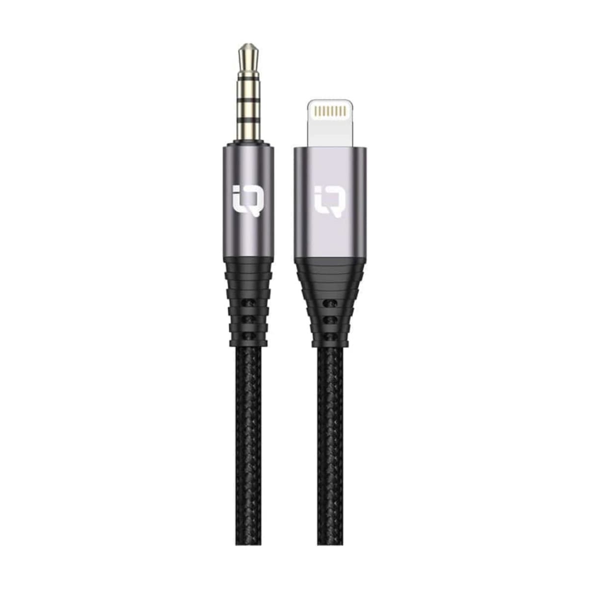 IQ Touch Lightning to 3.5mm Nylon Braided Audio Cable - 1 Meter - Thumbnail Angle 1 | Elmougi Store UAE