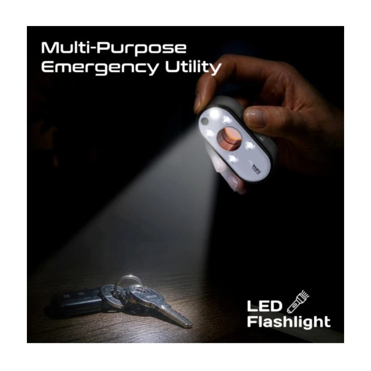 PROMATE InfraSense Portable Hidden Camera Detector with Infrared Lens Detection, Red Light Scanner, 80dB Anti-Theft Alarm, Emergency Siren, LED Flashlight, Rechargeable Privacy Protection Device for Travel, Hotels - Thumbnail Angle 4 | Elmougi Store UAE