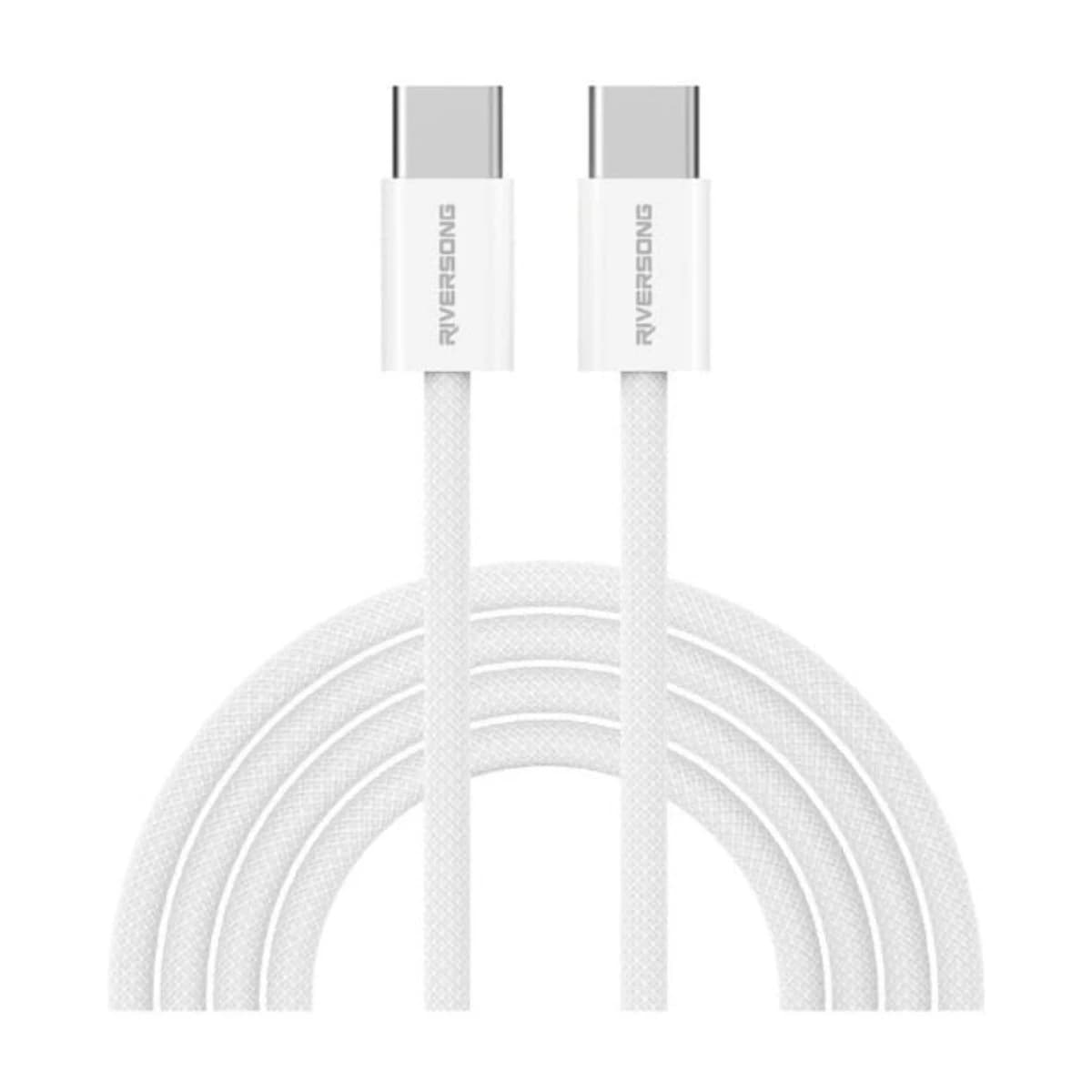 Riversong 60W Type-C to Type-C Charging Cable (1 Meter) - Light Gray - High Resolution View 1 | Elmougi Store UAE