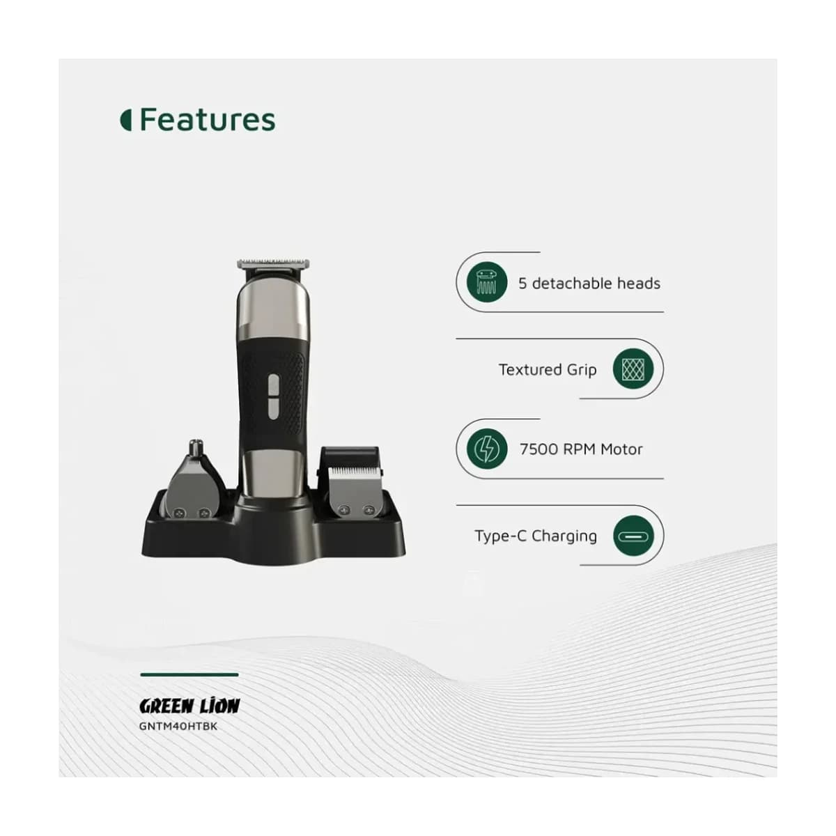GREEN LION Trim Master 5-in-1 Trimmer - Thumbnail Angle 3 | Elmougi Store UAE