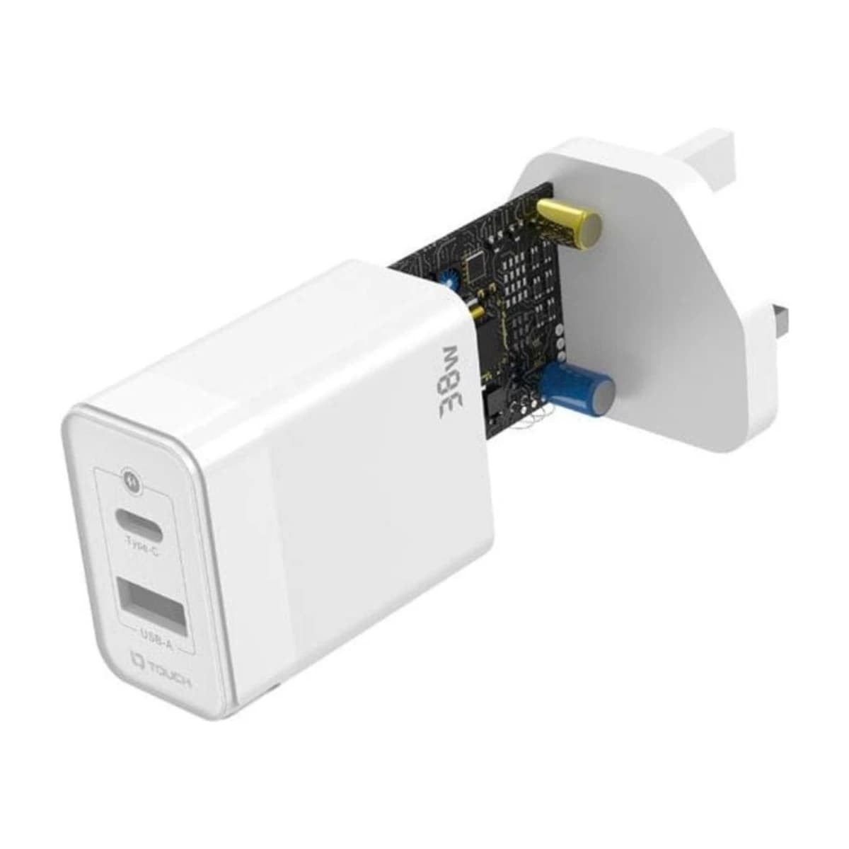 IQ TOUCH 38W Dual Port Wall Charger Powered by GaN Tech - ICHARGE-38PD-QC - Thumbnail Angle 3 | Elmougi Store UAE