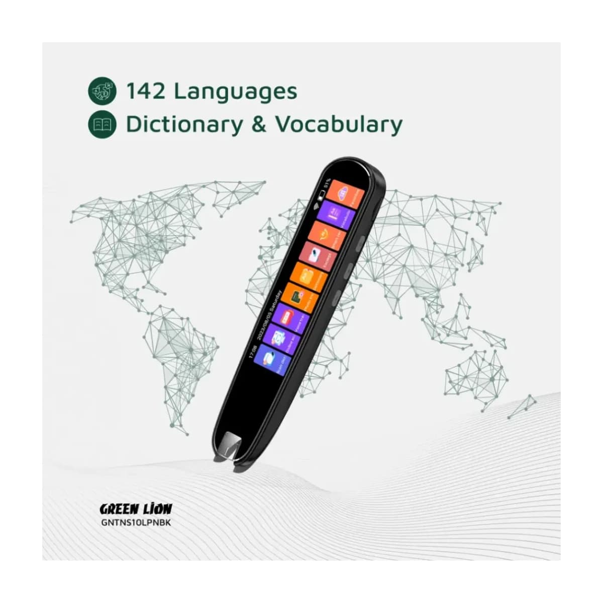 Green Lion Translation Pen - Black - Thumbnail Angle 4 | Elmougi Store UAE