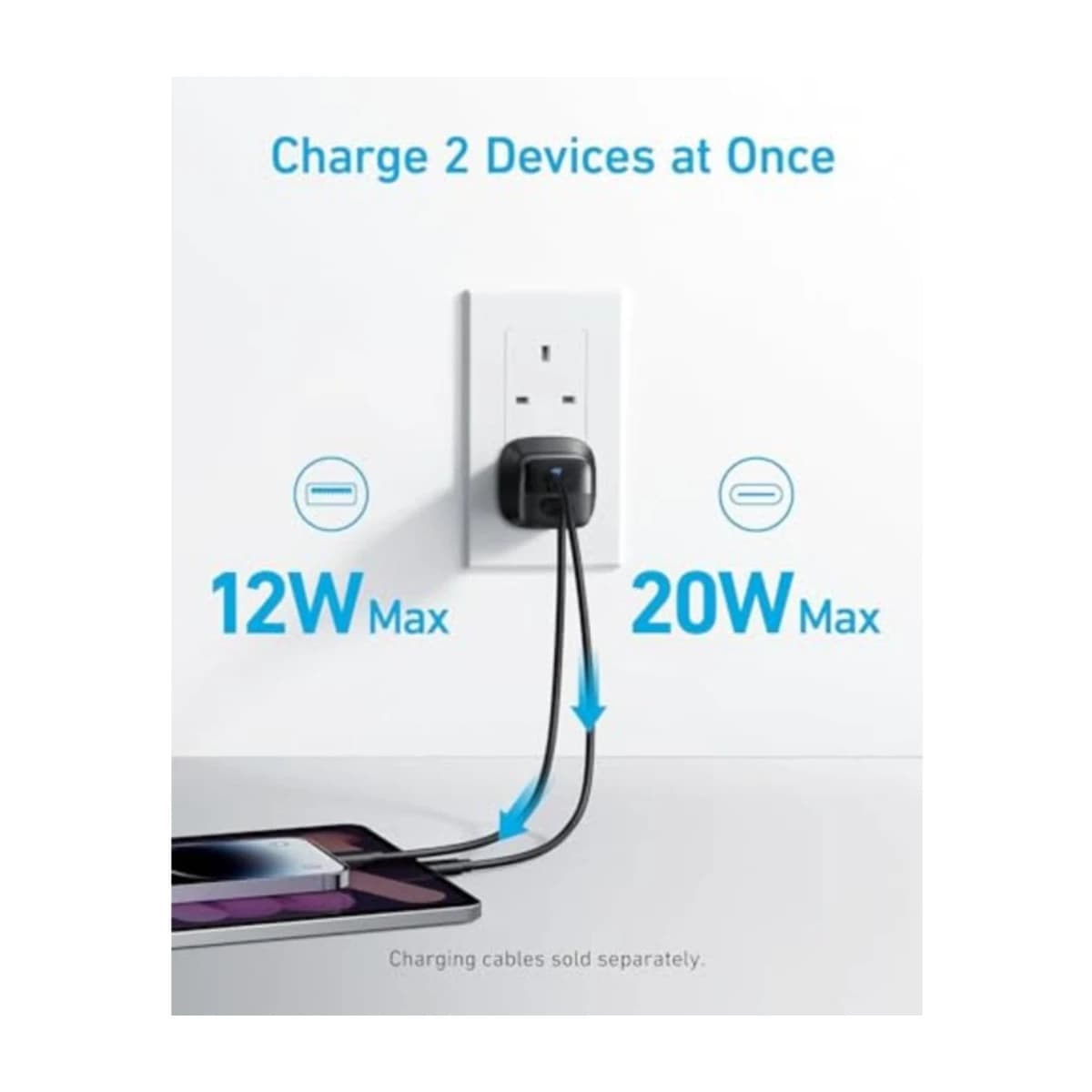 Generic 323 33W Fast Wall Charger - Black - Thumbnail Angle 4 | Elmougi Store UAE
