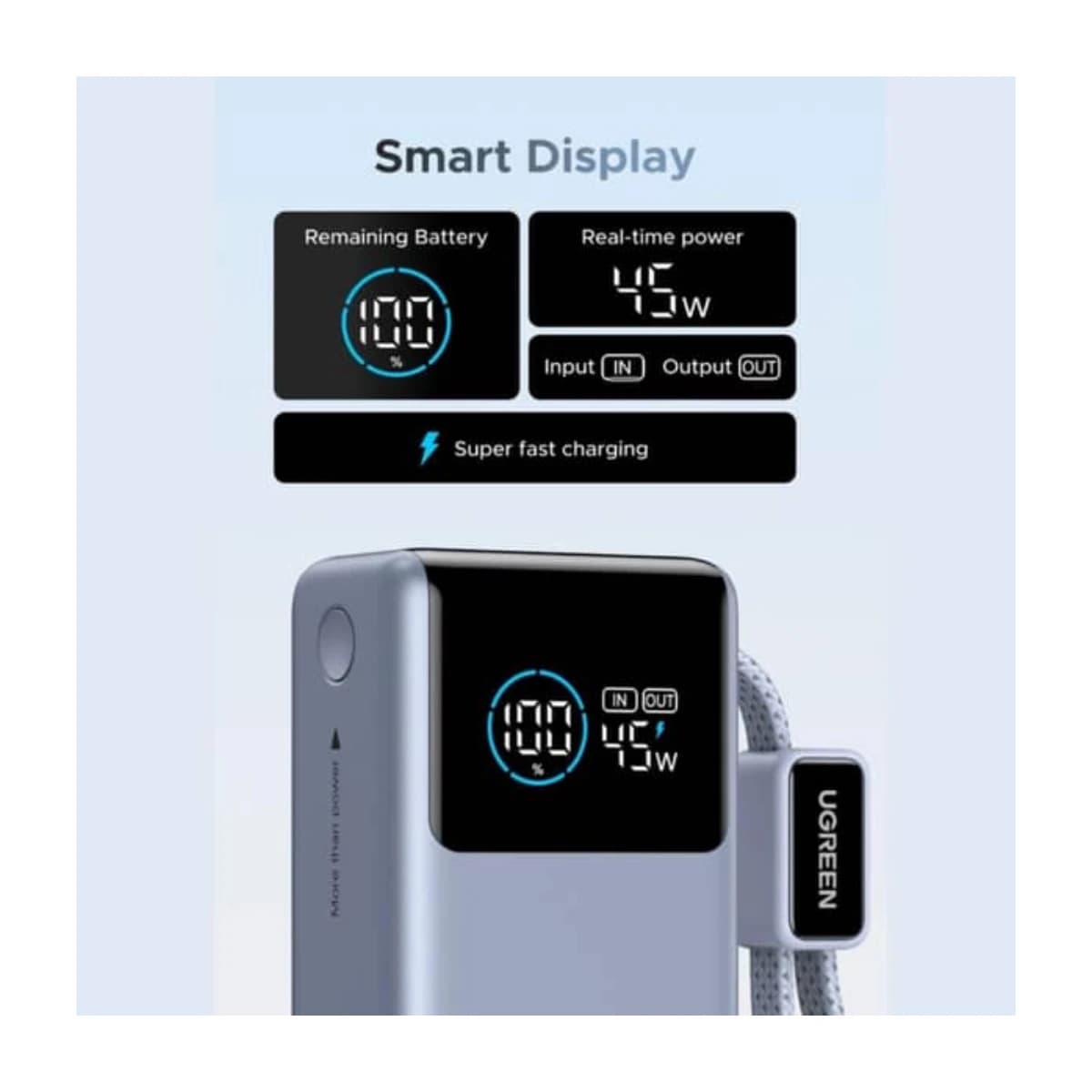 UGREEN Nexode Pro Power Bank 10000mAh - Blue - High Resolution View 3 | Elmougi Store UAE