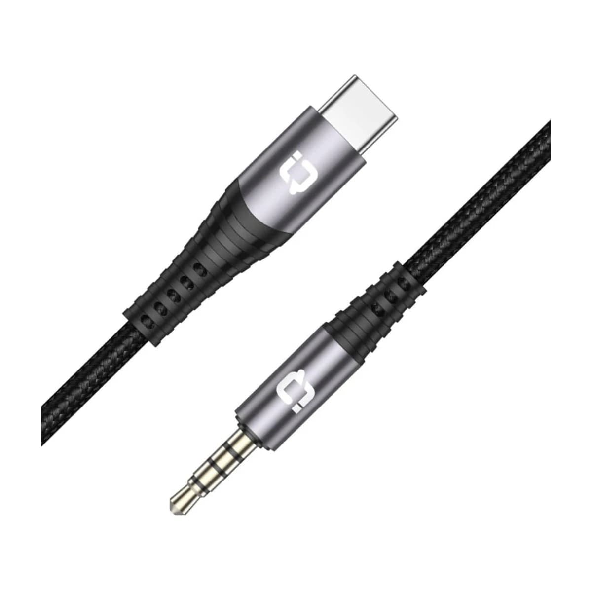 IQ Touch USB-C to 3.5mm Nylon Braided Audio Cable - 1 Meter - High Resolution View 2 | Elmougi Store UAE