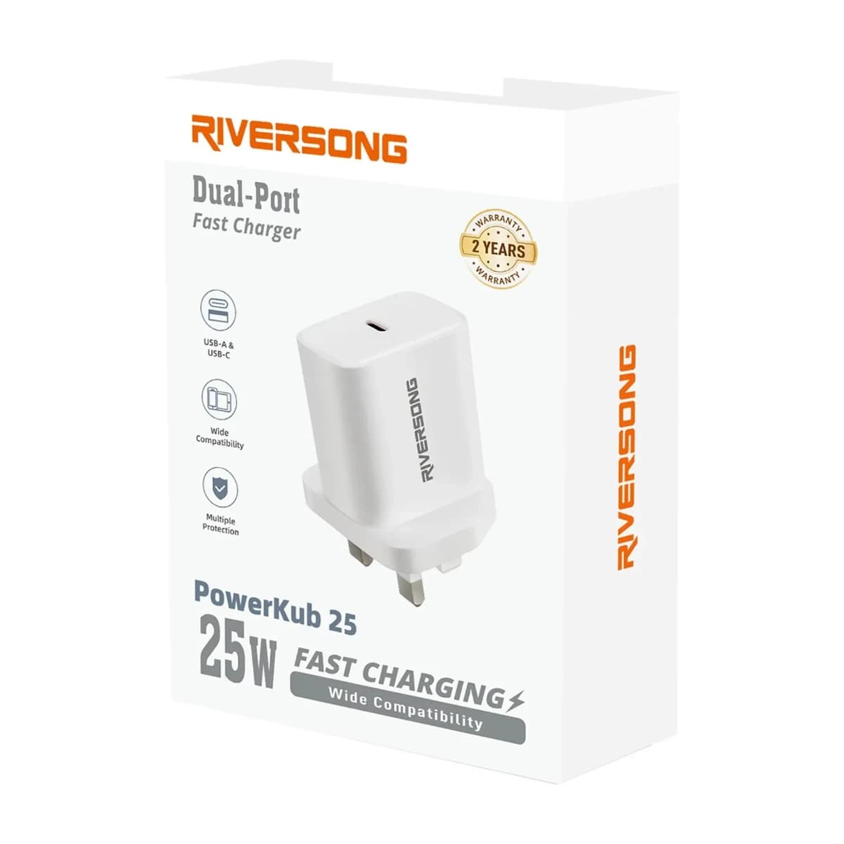 Riversong AD135 25W PD USB-C Fast Wall Charger - White - High Resolution View 2 | Elmougi Store UAE