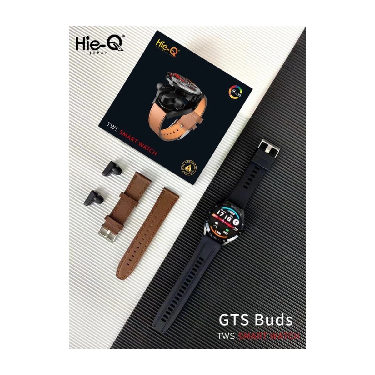 Hie-Q GTS Buds TWS Smart Watch with Wireless Earbuds - High Resolution View 3 | Elmougi Store UAE