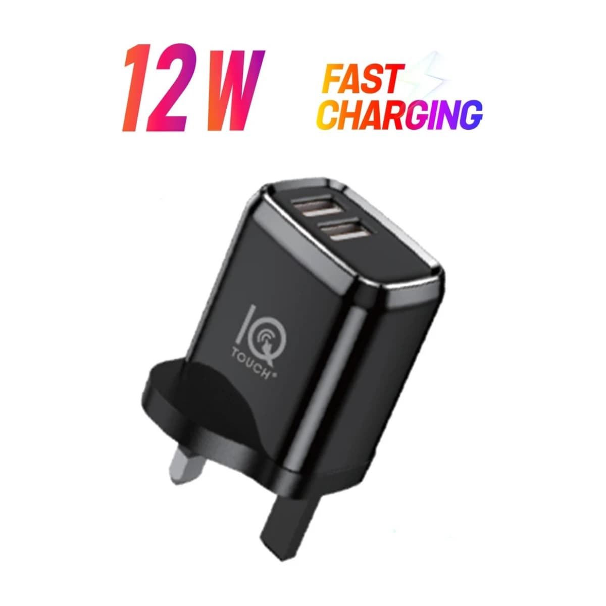 IQ TOUCH 2P Dual USB Ports Fast Charger - High Resolution View 3 | Elmougi Store UAE