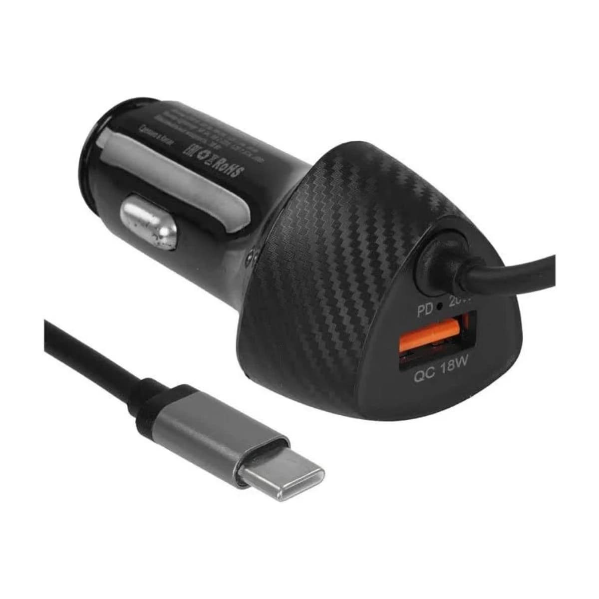 Riversong PD 20W Fast CC38-T Car Charger with Type-C Cable - Black - High Resolution View 1 | Elmougi Store UAE