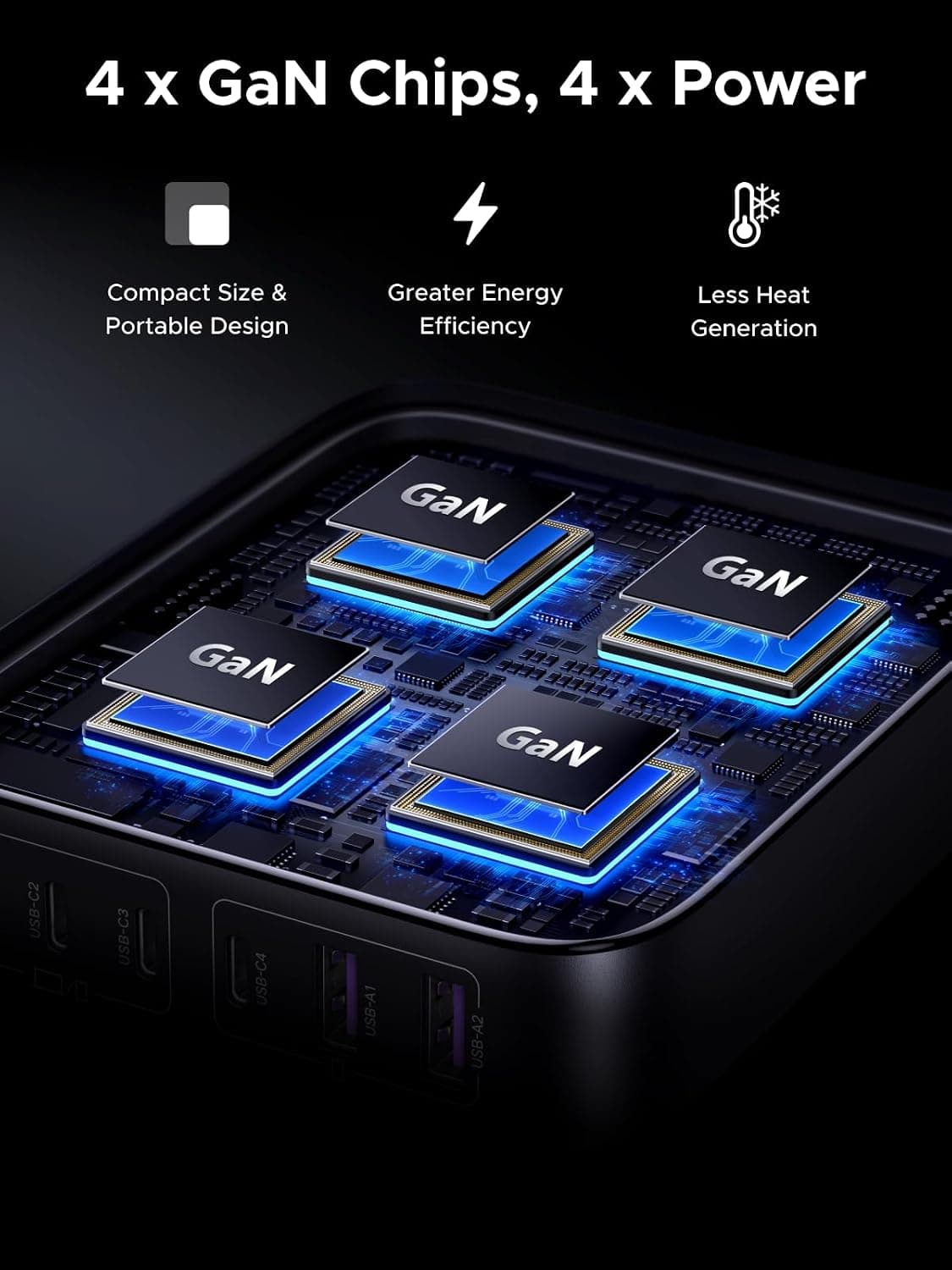 UGREEN Nexode 200W 6-Port GaN USB-C Charging Station with 100W Cable - High Resolution View 2 | Elmougi Store UAE