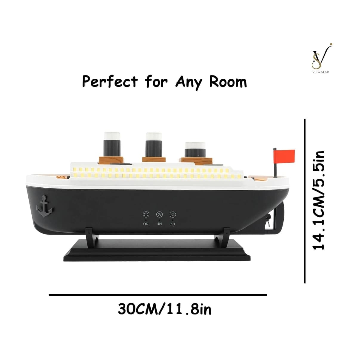 Viewstar Aroma Ship Air Humidifier & Essential Oil Diffuser | Ultrasonic Jellyfish Aroma Diffuser with Remote Control - High Resolution View 3 | Elmougi Store UAE