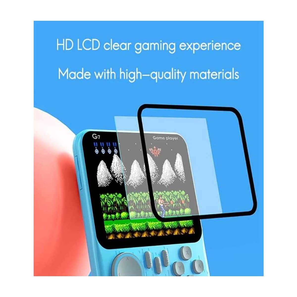 G7 Retro Handheld Mini Game Console, 3.5-Inch LCD, 666 Built-in Games - High Resolution View 3 | Elmougi Store UAE