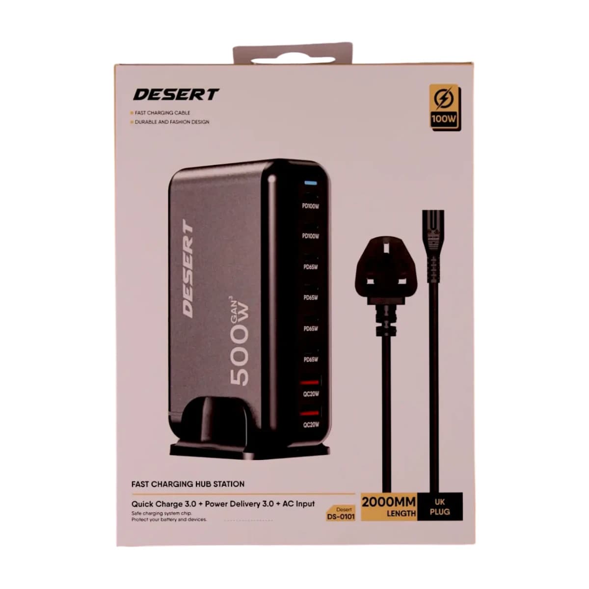 HUB STATION 100W DS-0101 Multi-Port Desktop Charger - High Resolution View 1 | Elmougi Store UAE