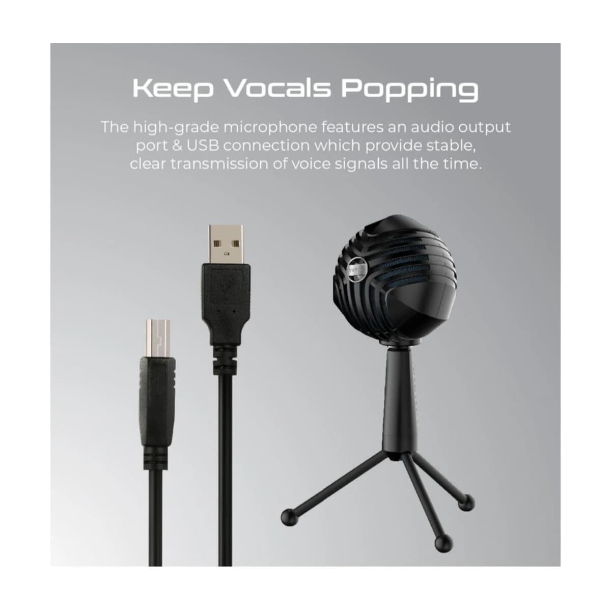 Vertux Sphere USB Condenser Microphone with LED Light - High Resolution View 2 | Elmougi Store UAE